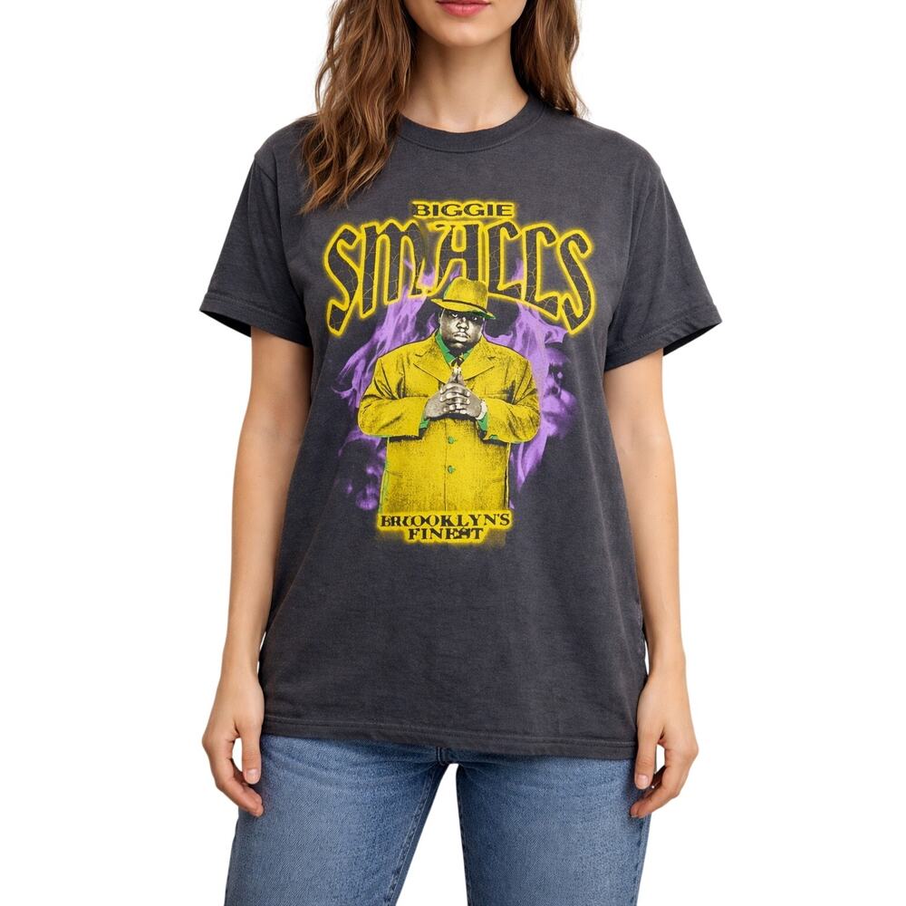 Notorious BIG Biggie Smalls Graphic T Shirt Small Gray Hip Hop Rap Tee